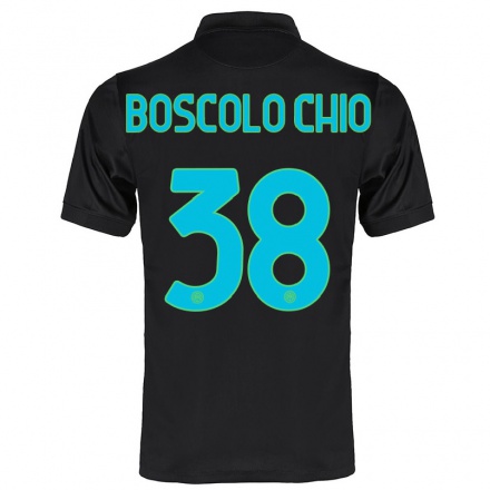 Niño Fútbol Camiseta Riccardo Boscolo Chio #38 Negro 3ª Equipación 2021/22 La Camisa Chile