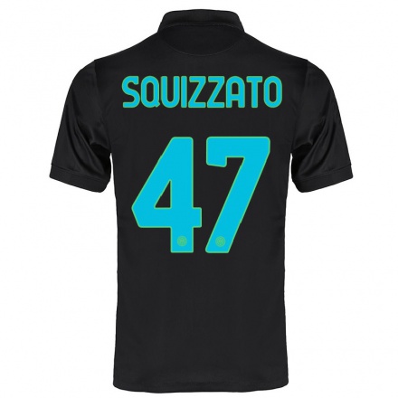 Niño Fútbol Camiseta Niccolo Squizzato #47 Negro 3ª Equipación 2021/22 La Camisa Chile