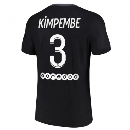 Niño Fútbol Camiseta Presnel Kimpembe #3 Negro 3ª Equipación 2021/22 La Camisa Chile