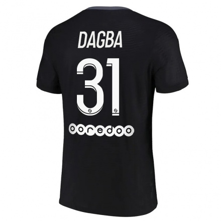 Niño Fútbol Camiseta Colin Dagba #31 Negro 3ª Equipación 2021/22 La Camisa Chile