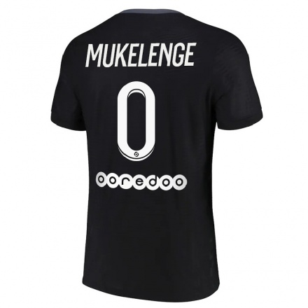 Niño Fútbol Camiseta Christ Mukelenge #0 Negro 3ª Equipación 2021/22 La Camisa Chile