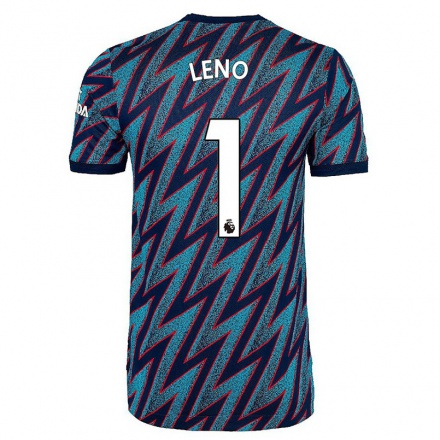 Niño Fútbol Camiseta Bernd Leno #1 Azul Negro 3ª Equipación 2021/22 La Camisa Chile