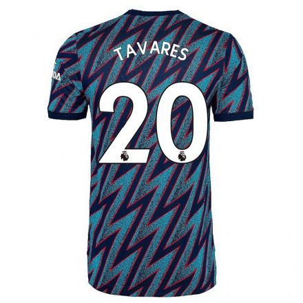 Niño Fútbol Camiseta Nuno Tavares #20 Azul Negro 3ª Equipación 2021/22 La Camisa Chile