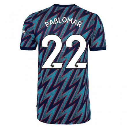 Niño Fútbol Camiseta Pablo Mari #22 Azul Negro 3ª Equipación 2021/22 La Camisa Chile