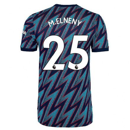 Niño Fútbol Camiseta Mohamed Elneny #25 Azul Negro 3ª Equipación 2021/22 La Camisa Chile