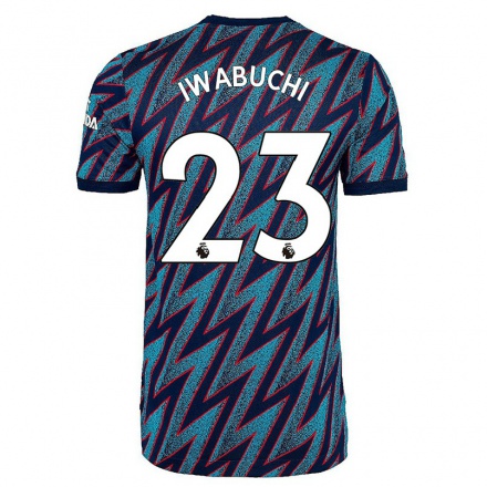 Niño Fútbol Camiseta Mana Iwabuchi #23 Azul Negro 3ª Equipación 2021/22 La Camisa Chile