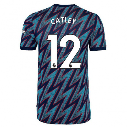 Niño Fútbol Camiseta Steph Catley #12 Azul Negro 3ª Equipación 2021/22 La Camisa Chile