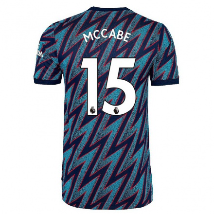 Niño Fútbol Camiseta Katie MCCabe #15 Azul Negro 3ª Equipación 2021/22 La Camisa Chile