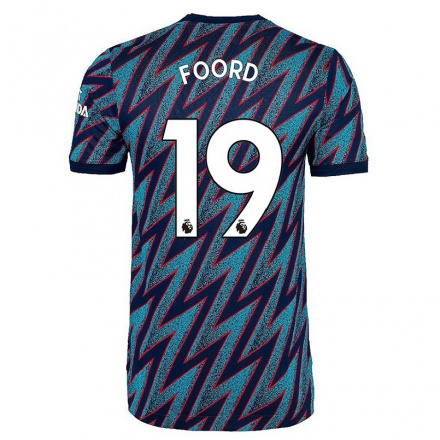 Niño Fútbol Camiseta Caitlin Foord #19 Azul Negro 3ª Equipación 2021/22 La Camisa Chile