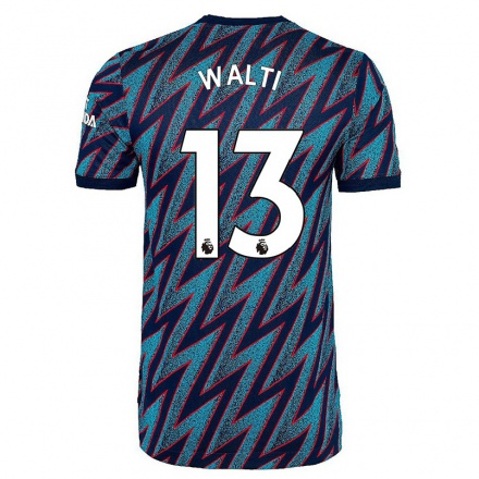 Niño Fútbol Camiseta Lia Walti #13 Azul Negro 3ª Equipación 2021/22 La Camisa Chile