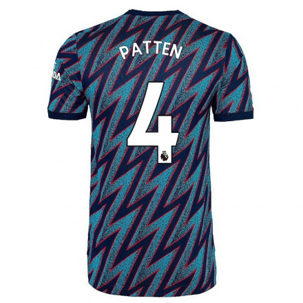 Niño Fútbol Camiseta Anna Patten #4 Azul Negro 3ª Equipación 2021/22 La Camisa Chile
