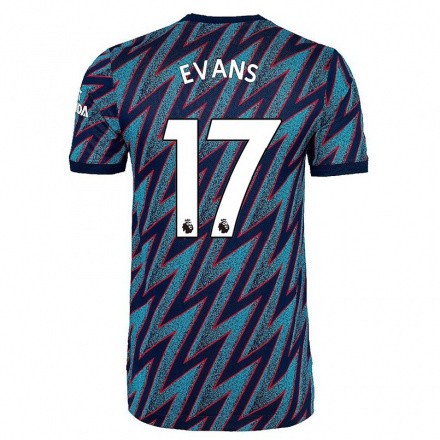 Niño Fútbol Camiseta Lisa Evans #17 Azul Negro 3ª Equipación 2021/22 La Camisa Chile