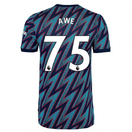 Niño Fútbol Camiseta Zach Awe #75 Azul Negro 3ª Equipación 2021/22 La Camisa Chile