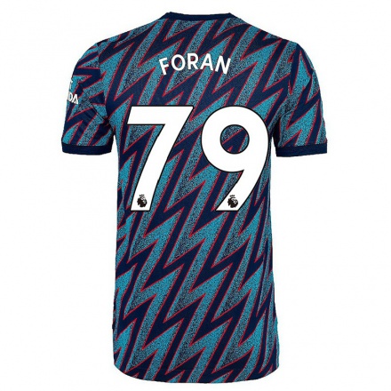 Niño Fútbol Camiseta Taylor Foran #79 Azul Negro 3ª Equipación 2021/22 La Camisa Chile