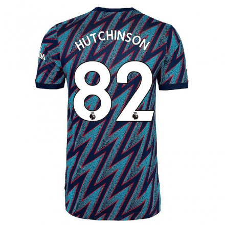 Niño Fútbol Camiseta Omari Hutchinson #82 Azul Negro 3ª Equipación 2021/22 La Camisa Chile