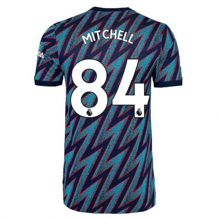 Niño Fútbol Camiseta Remy Mitchell #84 Azul Negro 3ª Equipación 2021/22 La Camisa Chile