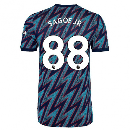 Niño Fútbol Camiseta Charles Sagoe JR #88 Azul Negro 3ª Equipación 2021/22 La Camisa Chile