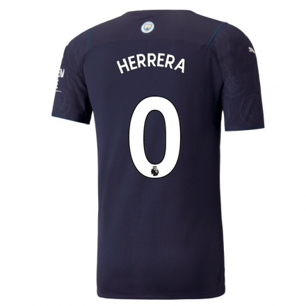 Niño Fútbol Camiseta Yangel Herrera #0 Azul Oscuro 3ª Equipación 2021/22 La Camisa Chile