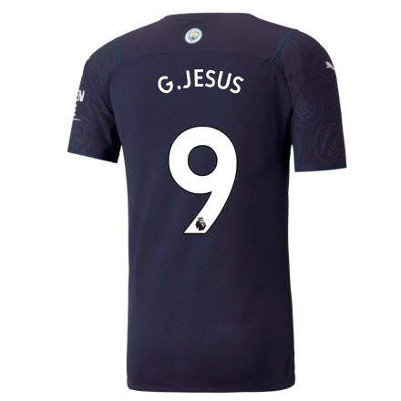 Niño Fútbol Camiseta Gabriel Jesus #9 Azul Oscuro 3ª Equipación 2021/22 La Camisa Chile