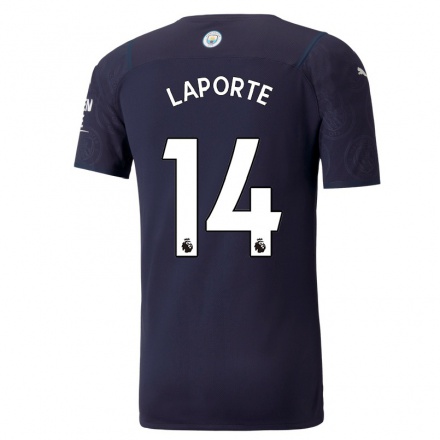 Niño Fútbol Camiseta Aymeric Laporte #14 Azul Oscuro 3ª Equipación 2021/22 La Camisa Chile