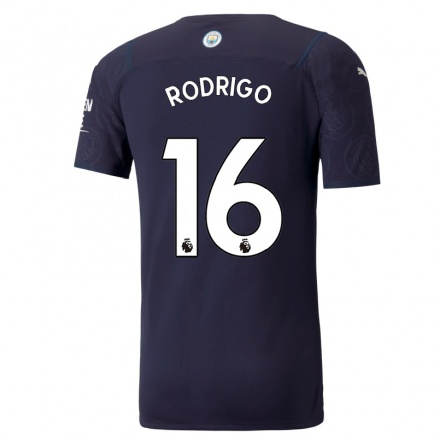 Niño Fútbol Camiseta Rodri #16 Azul Oscuro 3ª Equipación 2021/22 La Camisa Chile
