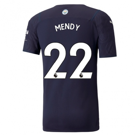 Niño Fútbol Camiseta Benjamin Mendy #22 Azul Oscuro 3ª Equipación 2021/22 La Camisa Chile