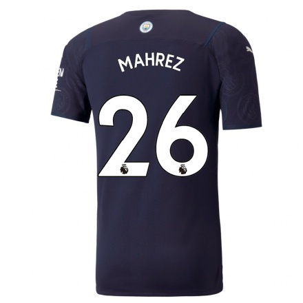 Niño Fútbol Camiseta Riyad Mahrez #26 Azul Oscuro 3ª Equipación 2021/22 La Camisa Chile