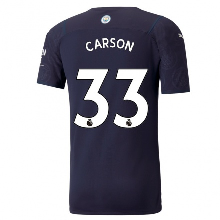 Niño Fútbol Camiseta Scott Carson #33 Azul Oscuro 3ª Equipación 2021/22 La Camisa Chile
