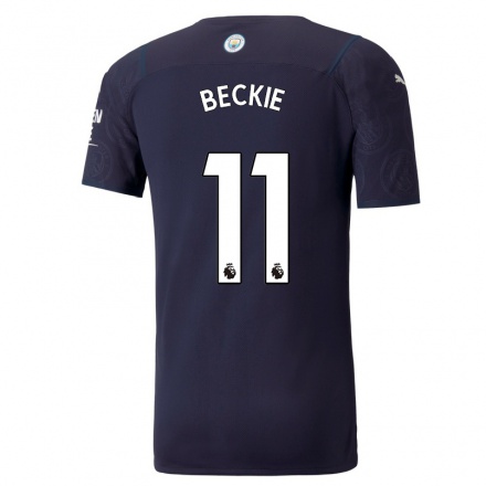 Niño Fútbol Camiseta Janine Beckie #11 Azul Oscuro 3ª Equipación 2021/22 La Camisa Chile
