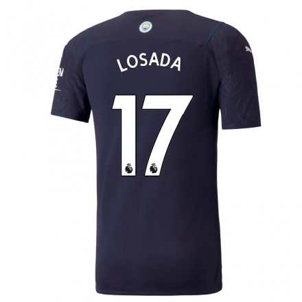 Niño Fútbol Camiseta Vicky Losada #17 Azul Oscuro 3ª Equipación 2021/22 La Camisa Chile