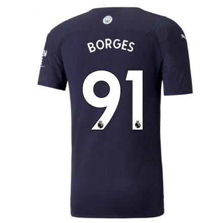Niño Fútbol Camiseta Carlos Borges #91 Azul Oscuro 3ª Equipación 2021/22 La Camisa Chile