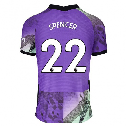 Niño Fútbol Camiseta Rebecca Spencer #22 Violeta 3ª Equipación 2021/22 La Camisa Chile