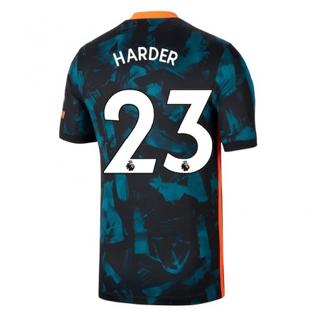 Niño Fútbol Camiseta Pernille Harder #23 Azul Oscuro 3ª Equipación 2021/22 La Camisa Chile
