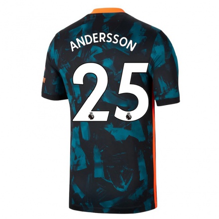 Niño Fútbol Camiseta Jonna Andersson #25 Azul Oscuro 3ª Equipación 2021/22 La Camisa Chile