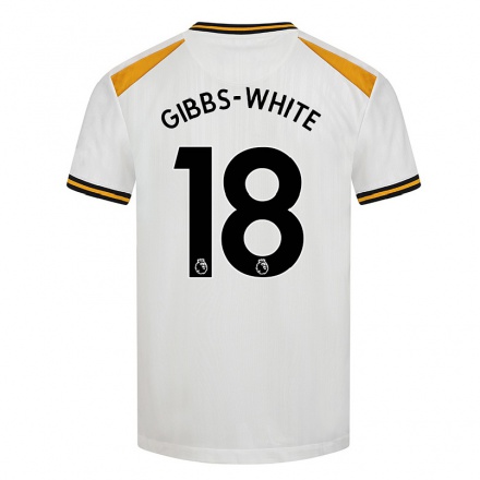 Niño Fútbol Camiseta Morgan Gibbs-White #18 Blanco Amarillo 3ª Equipación 2021/22 La Camisa Chile