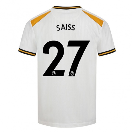 Niño Fútbol Camiseta Romain Saiss #27 Blanco Amarillo 3ª Equipación 2021/22 La Camisa Chile