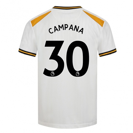 Niño Fútbol Camiseta Leonardo Campana #30 Blanco Amarillo 3ª Equipación 2021/22 La Camisa Chile