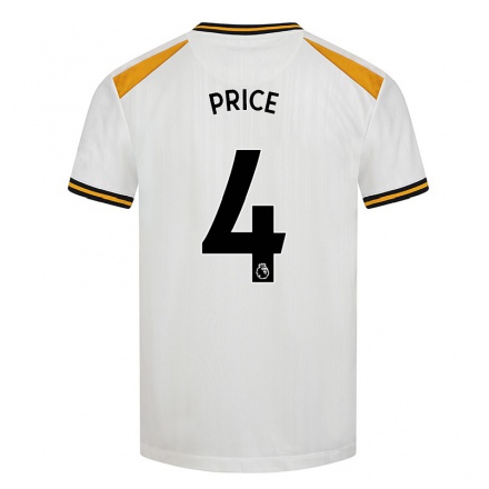 Niño Fútbol Camiseta Anna Price #4 Blanco Amarillo 3ª Equipación 2021/22 La Camisa Chile