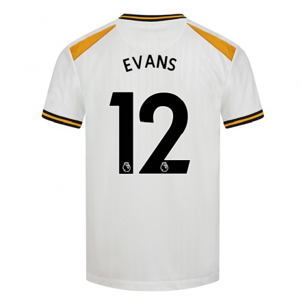 Niño Fútbol Camiseta Kate Evans #12 Blanco Amarillo 3ª Equipación 2021/22 La Camisa Chile