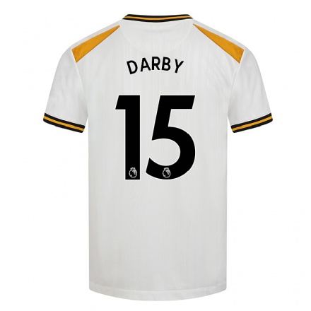 Niño Fútbol Camiseta Kelly Darby #15 Blanco Amarillo 3ª Equipación 2021/22 La Camisa Chile