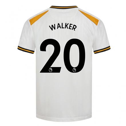 Niño Fútbol Camiseta Lowri Walker #20 Blanco Amarillo 3ª Equipación 2021/22 La Camisa Chile