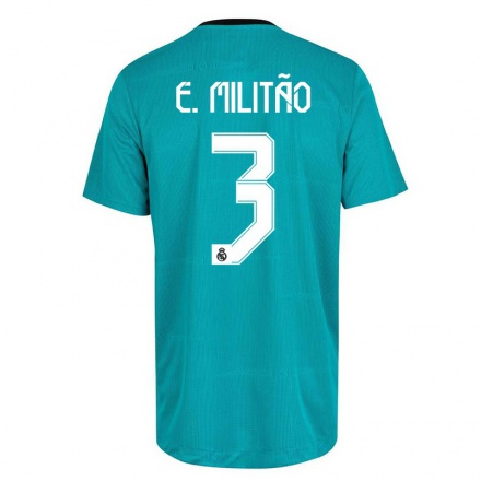 Niño Fútbol Camiseta Eder Militao #3 Verde Claro 3ª Equipación 2021/22 La Camisa Chile