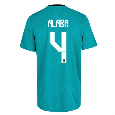 Niño Fútbol Camiseta David Alaba #4 Verde Claro 3ª Equipación 2021/22 La Camisa Chile
