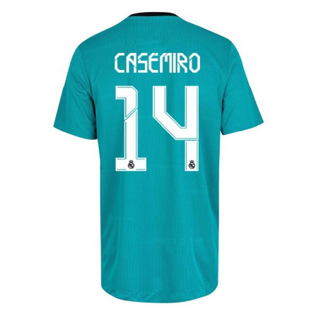 Niño Fútbol Camiseta Casemiro #14 Verde Claro 3ª Equipación 2021/22 La Camisa Chile
