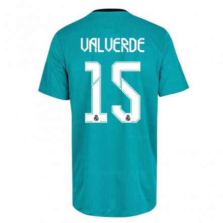 Niño Fútbol Camiseta Fede Valverde #15 Verde Claro 3ª Equipación 2021/22 La Camisa Chile