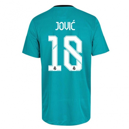 Niño Fútbol Camiseta Luka Jovic #18 Verde Claro 3ª Equipación 2021/22 La Camisa Chile