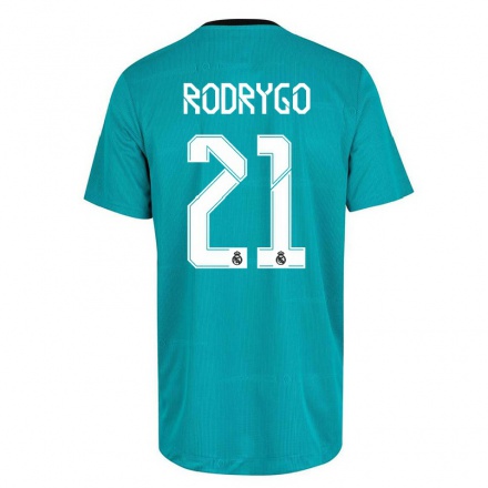 Niño Fútbol Camiseta Rodrygo #21 Verde Claro 3ª Equipación 2021/22 La Camisa Chile