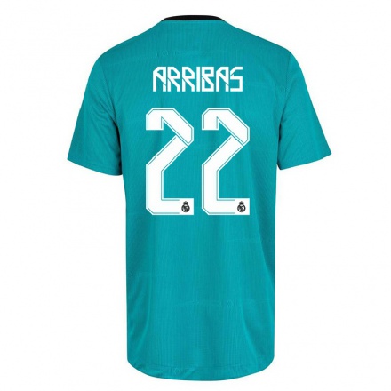 Niño Fútbol Camiseta Sergio Arribas #22 Verde Claro 3ª Equipación 2021/22 La Camisa Chile