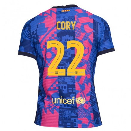 Niño Fútbol Camiseta Higgins Cory #22 Rosa Azul 3ª Equipación 2021/22 La Camisa Chile