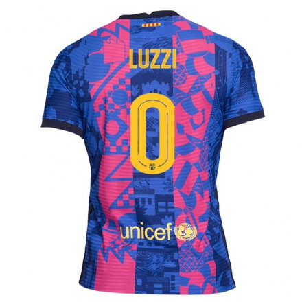 Niño Fútbol Camiseta Fabian Luzzi #0 Rosa Azul 3ª Equipación 2021/22 La Camisa Chile